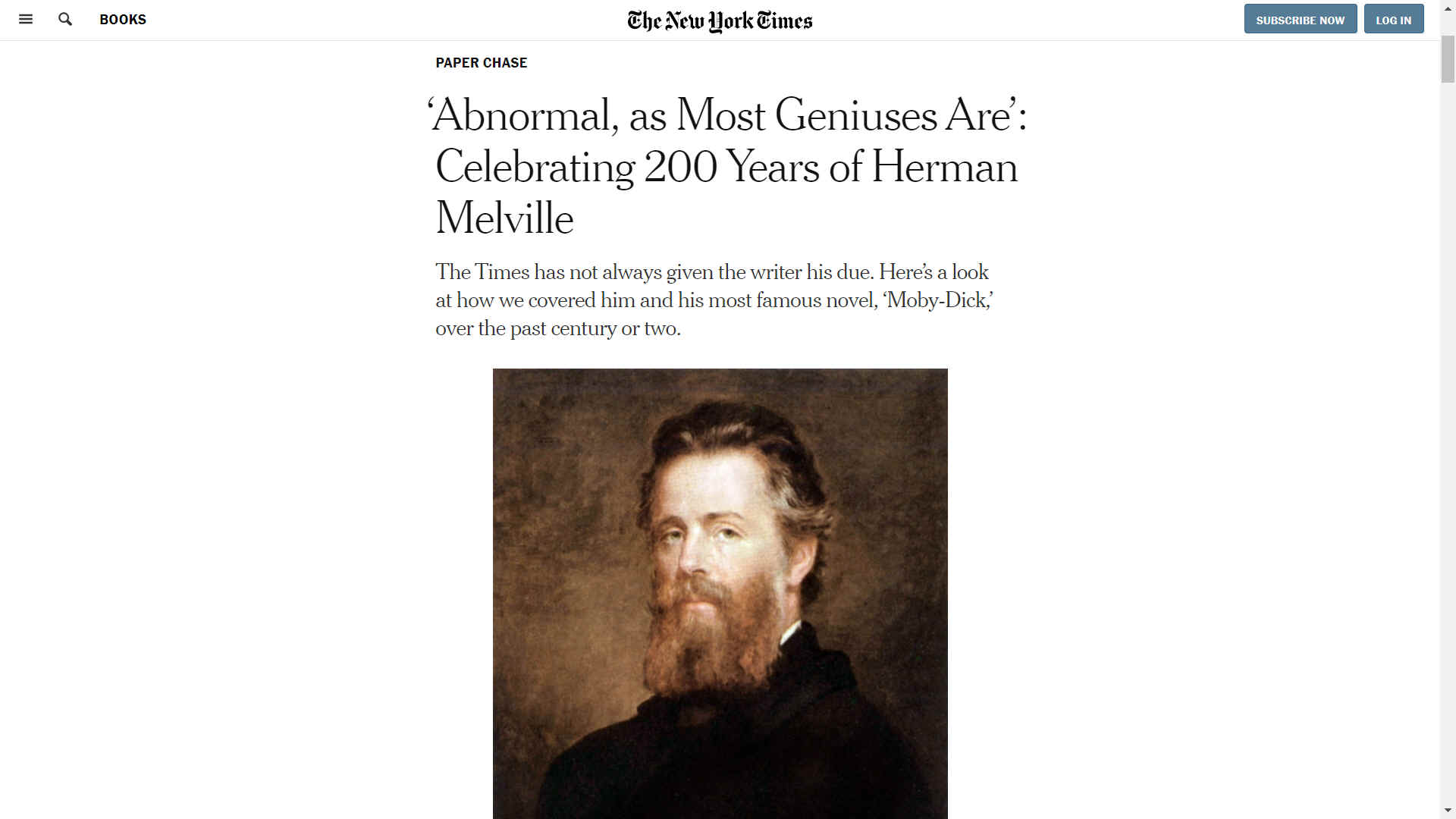 New York Times reviews celebrating 200 years of Herman Melville